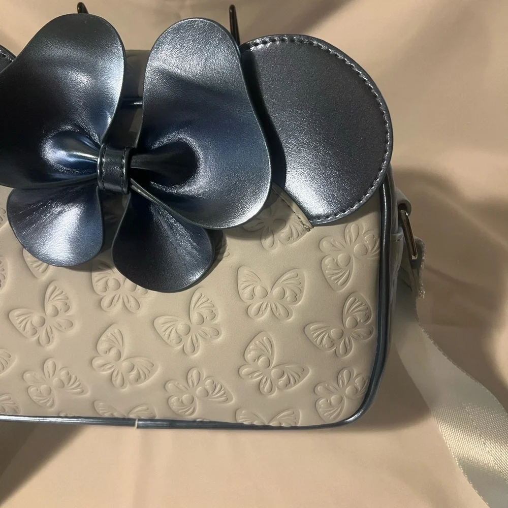 Loungefly Blue and White Crossbody Bag with Bow - Picture 3 of 5